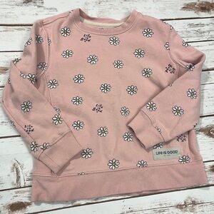 Life Is Good Kids Pink‎ Daisy Sweatshirt
